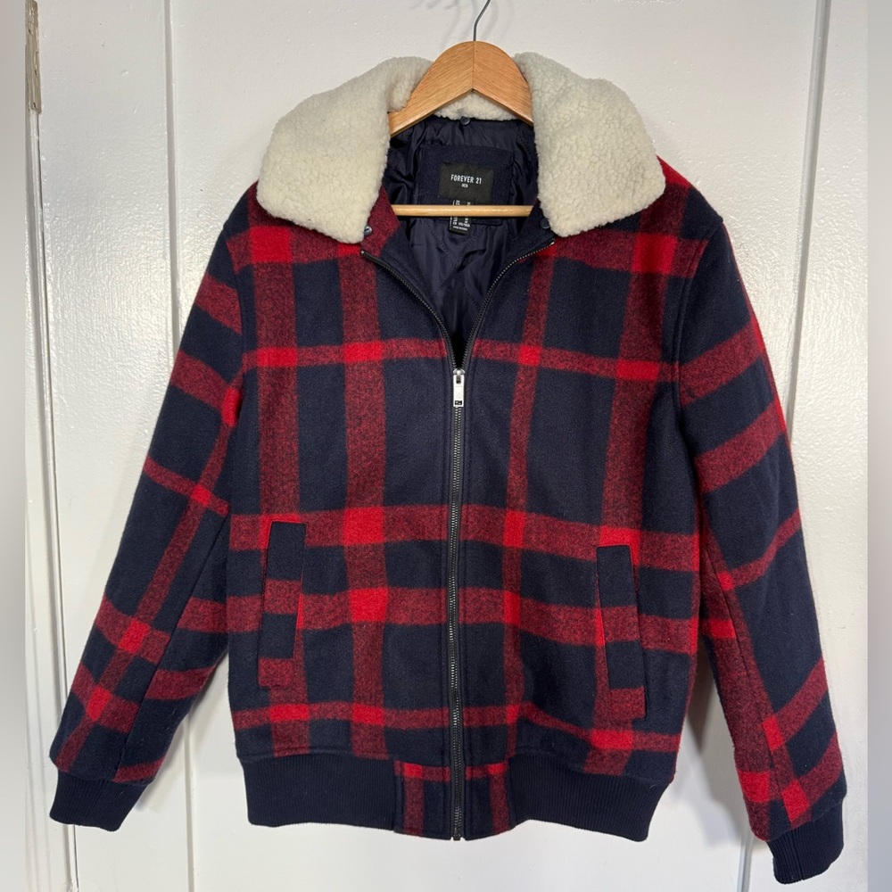 Chunky Plaid Winter Bomber Jacket